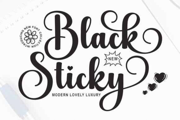 Black Sticky: A Modern Script Font with Timeless Calligraphic Charm