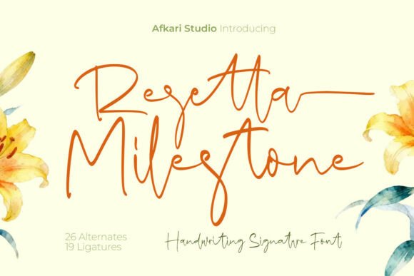 Resetta Milestone: A Modern Handwritten Signature Font